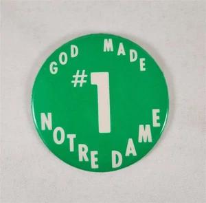 God Made #1 Notre Dame Irish 3.5" Pin Pinback Vintage 1978 - Imagen 1 de 2