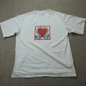 Camisa Uniqlo para mujer mediana blanca Keith Haring Heart de gran tamaño - Imagen 1 de 9