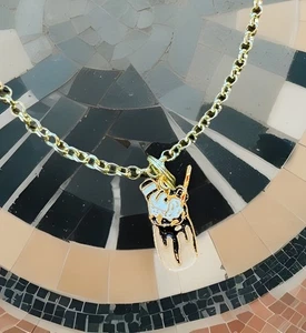 22 Zoll goldfarbene Kette Schokolade Milchshake Halskette  - Bild 1 von 8