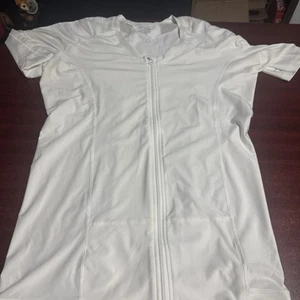 Postural Fitness by Alignmed Size 2XL Posture Shirt Zip Short Sleeve White Mens - Picture 1 of 5