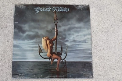 Great White  - Hooked -   SEALED  1991 US LP - Uncensored cover — 第 1/2 张图片