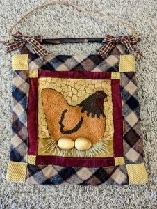 Bandera de pared de cocina de gallina cocina de campo primitiva de casa de campo de colección - Imagen 1 de 5