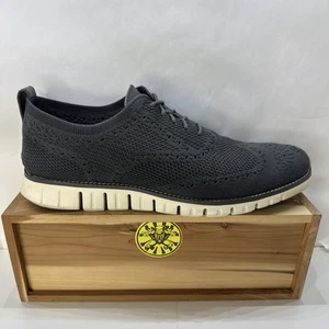 Cole Haan Zerogrand Stchlte OX Wingtip Grey Shoes C30562 Men's Size 11 M - Picture 1 of 10