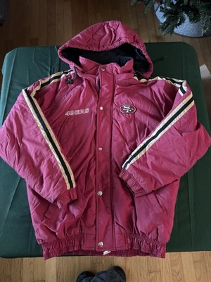 Jaqueta com capuz San Francisco 49ers vintage para iniciantes vermelha/dourada - Imagem 1 de 4