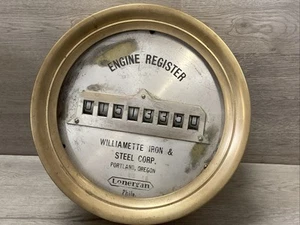 Williamette Iron Steel Corp Lonergan Engine Register Philadelphia Train Gauge - Picture 1 of 12