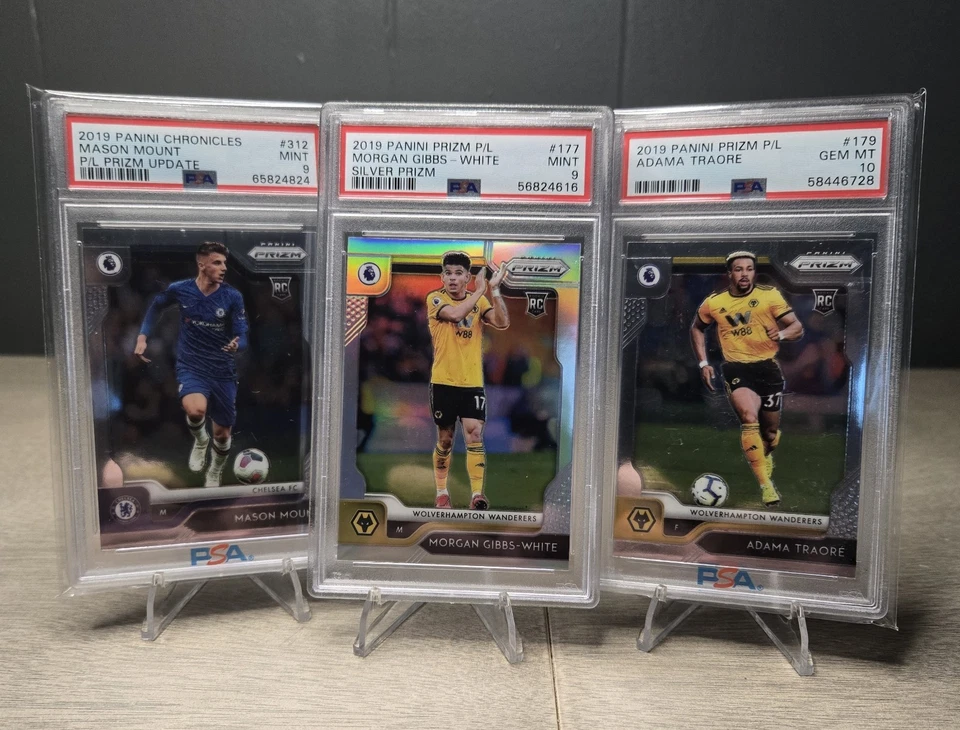 2019-20 Panini Prizm Premier League #177 Morgan Gibbs-White Silver Rookie PSA 9 - Image 1 of 4