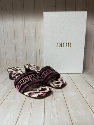 Christian Dior Mizza Embroidered Cotton Dway Slide Sandale Dark Ruby Gr. 40 / 10 - Bild 1 von 4