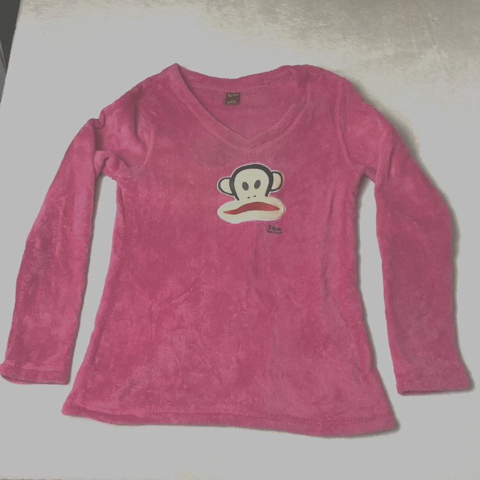 Top de pijama Paul Frank rosa, manga larga, para mujer, calcomanía mono, talla grande Foto 1 de 4