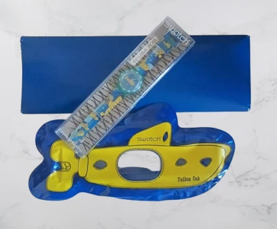 Swatch Scuba Quartz Watch YELLOW SUB SDL 101 Box Set 38mm - Image 1 of 4