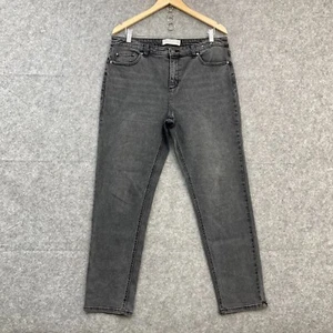 Suzanne Grae Denim Jeans Womens 14 Black Straight Slim Mid Rise Cotton 50024 - Picture 1 of 12