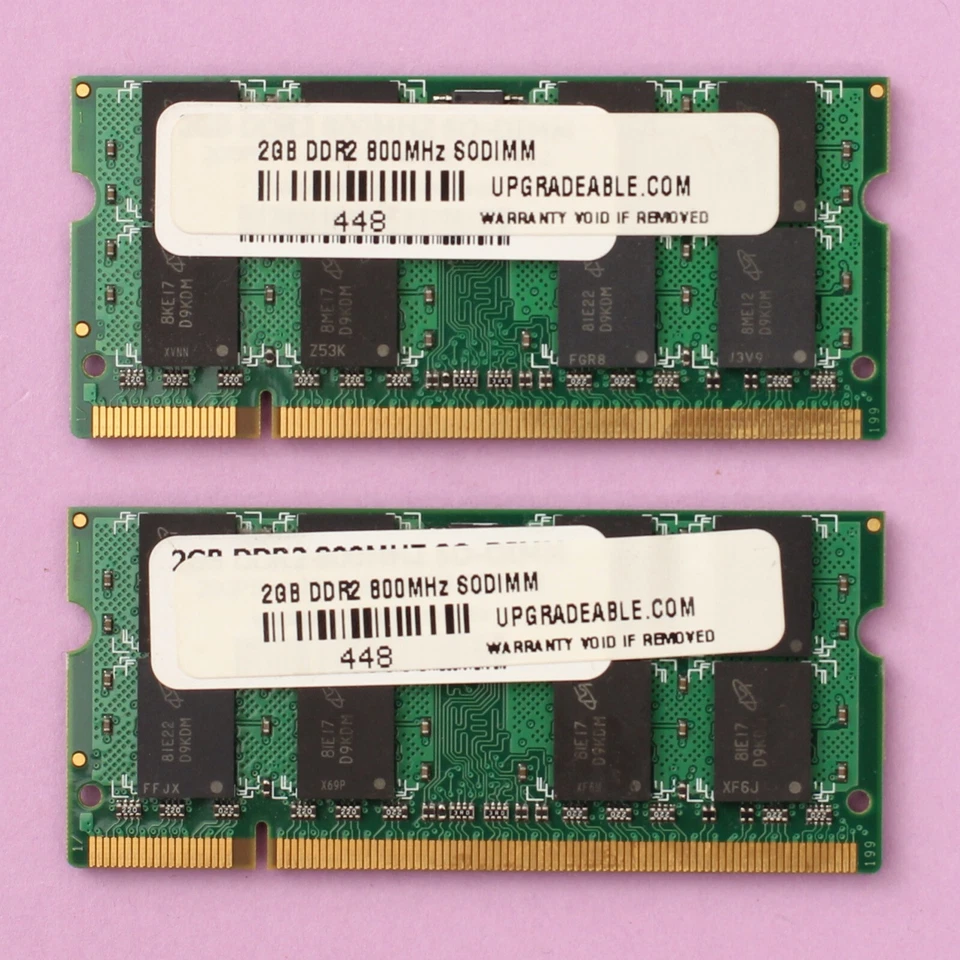 4GB DDR2 SODIMM RAM (2x 2GB) PC2 6400 800Mhz Micron 204 Pin Laptop NoteBook  - Image 1 of 4