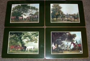Large Clover Leaf Set of (4) Equestrian Cork Backed Place Mats - 15.5" in Box - Picture 1 of 4
