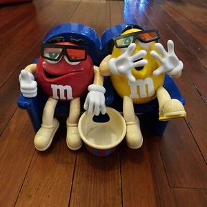 M&M Theater Red and Yellow Admit One With 3-D Glasses Candy Dispenser The Movies - Picture 1 of 15