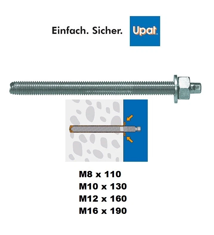 UPAT Ankerstange ASTA galvanisch verzinkt od. edelstahl A4 - Gewindestangen Bef.