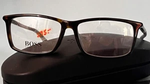 Gafas Hugo Boss Eye A 1105/F 086 con montura rectangular Havana $350 nuevas en caja #12 - Imagen 1 de 7