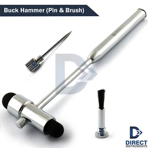 Neurological Buck Hammer Reflex Pin/Brush Medical Examination Dual Rubber Heads - Picture 1 of 5