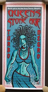 Justin Hampton QOTSA, Turbonegro Memphis 2004 Silkscreen Poster, Rare Variant!! - Picture 1 of 10