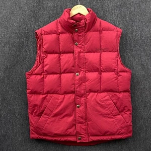 Timberland Weathergear Mens Medium Full Zip Down Fill Puffer Vest Red Pockets - Picture 1 of 16