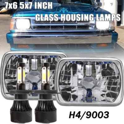 Pair 7x6" 5x7" LED Headlights Hi/Lo Sealed For Mazda B2000 B2200 B2600 RX7 GLC - Image 1 of 4