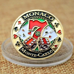 Moneda Conmemorativa Regalo Edición Limitada Poker Tarjeta Guardia Mónaco Carlo Casino - Imagen 1 de 11