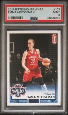 2017 Rittenhouse WNBA EMMA MEESSEMAN PSA 9 Washington Mystics Belgium - Image 1 of 2