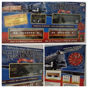 New North Pole Express Battery Operated 29 Pcs Train Set Eztec New In Box NIB - Picture 1 of 16