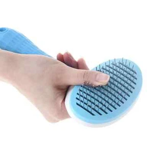 Dog Cat Pet Brush Grooming Self Cleaning Slicker Brush Massage Hair Comb Cleaner - Picture 1 of 7