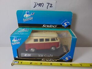 NEW IN THE BOX RED  1/43  Solido VW BUS VAN COMBI #4534 France Made Yesterday