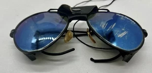 Rari occhiali da sole moto vintage Hein Gericke con prese d'aria in pelle *spedizione veloce - Foto 1 di 6