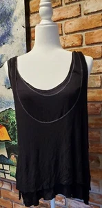 Free People We The Free Black Razor Back Tank Top Size Small NWT - Picture 1 of 6