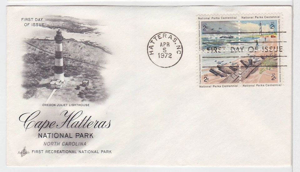 TurtlesTradingPost- Cape Hatteras National Park 1972 #1448-51-  Artcraft FDC - Image 1 of 1