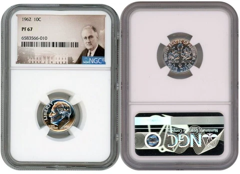 1962 SILVER ROOSEVELT DIME 10C NGC PF 67 C11 Cover