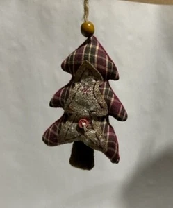 Fabric Tartan Tree 6" Christmas Decorations/Ornaments Pack x4 - Picture 1 of 1