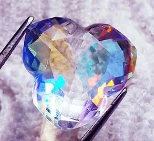 Mystic Quartz Rainbow Color 25.00 Ct Flower Shape Loose Gemstone Certified - Picture 1 of 6