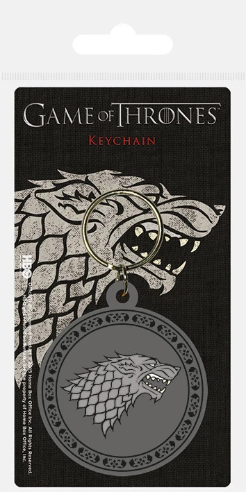 GAME OF THRONES HOUSE STARK WOLF RUBBER KEYRING NEW OFFICIAL MERCHANDISE - Immagine 1 di 1