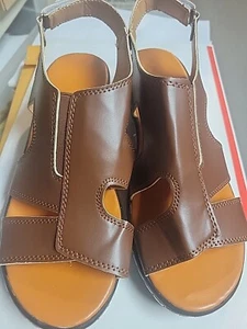 Womens Lightweight  Orthopedic Sandals  Leather / Wedge   /  Brown   Size 7.5 - Picture 1 of 5