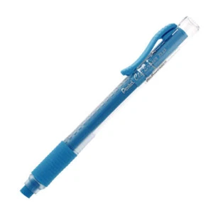 PENTEL Retractable Clic Eraser Grip, Clear Barrel, Sky Blue Eraser - Picture 1 of 3