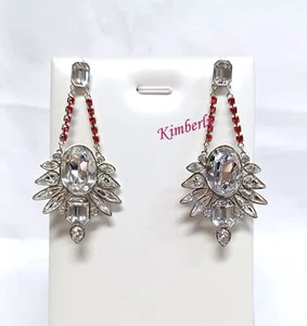 Swarovski Tosha Earrings Spike shaped Indian Pink/Clear Crystal NEW 1181360 - Picture 1 of 10