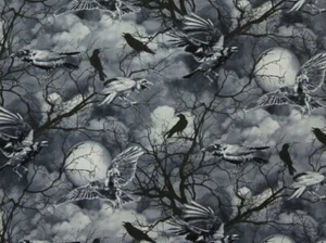Timeless Treasures Wicked Crows Black Fabric 3 Yards #10 - Picture 1 of 1