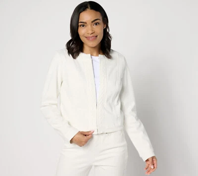 NUEVO Isaac Mizrahi Live! 1X Chaqueta corta True Denim con detalle trenzado QVC 2669 Foto 1 de 4