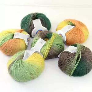 C New 6Skein*50g Cashmere Wool Rainbow Wrap Shawl Knitting Hand Knitwear Yarn 02 - Picture 1 of 24