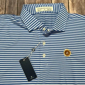 NUEVA Camisa Polo de Golf Holderness & Bourne Barnes XL Para Hombres Azul Blanco Rayas Nueva con Etiquetas - Imagen 1 de 10
