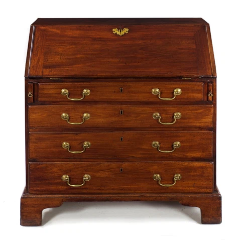 Circa 1790 English George III Mahogany Slant-Front Writing Desk Cover