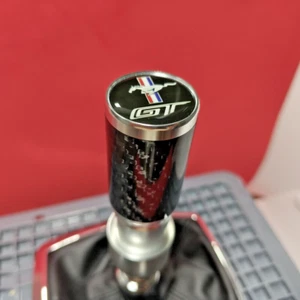 CHROME CARBON GT SPORT SHIFT STICK GEAR KNOB for FORD MUSTANG S550 V8 5.0 2.3T R - Picture 1 of 7