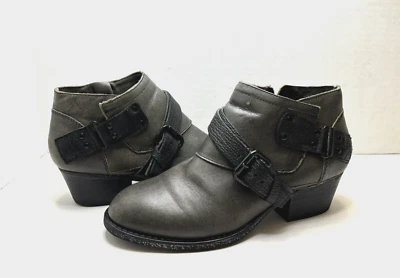 OTBT осени реки ботинки женщин серый кожаный стороне молнии лодыжки моды ботинок размер 8 M - Изображение 1 из 4