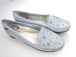 MARC JOSEPH NEW YORK Leather Luxury Mott Street Golf Shoe Baby Blue Women 10 NIB - Picture 1 of 13