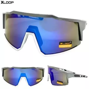 OVERSIZED Retro SPORTY WRAP AROUND Biker Cycling Shield SUN GLASSES Big Frame C2 - Picture 1 of 6