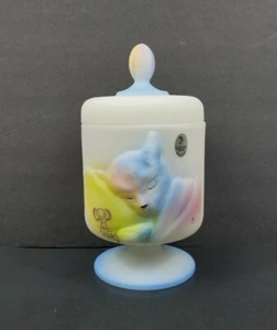Fenton Ltd Ed Tie-Dye "Carolyn's Collectibles" Chessie Cat Jar Mouse MINT Cond - Picture 1 of 12