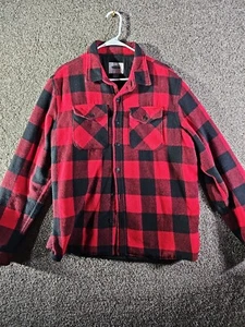 Old Navy Buffalo Check Flannel Casual Button Up Shirt Mens Size Large Red Black - Picture 1 of 4