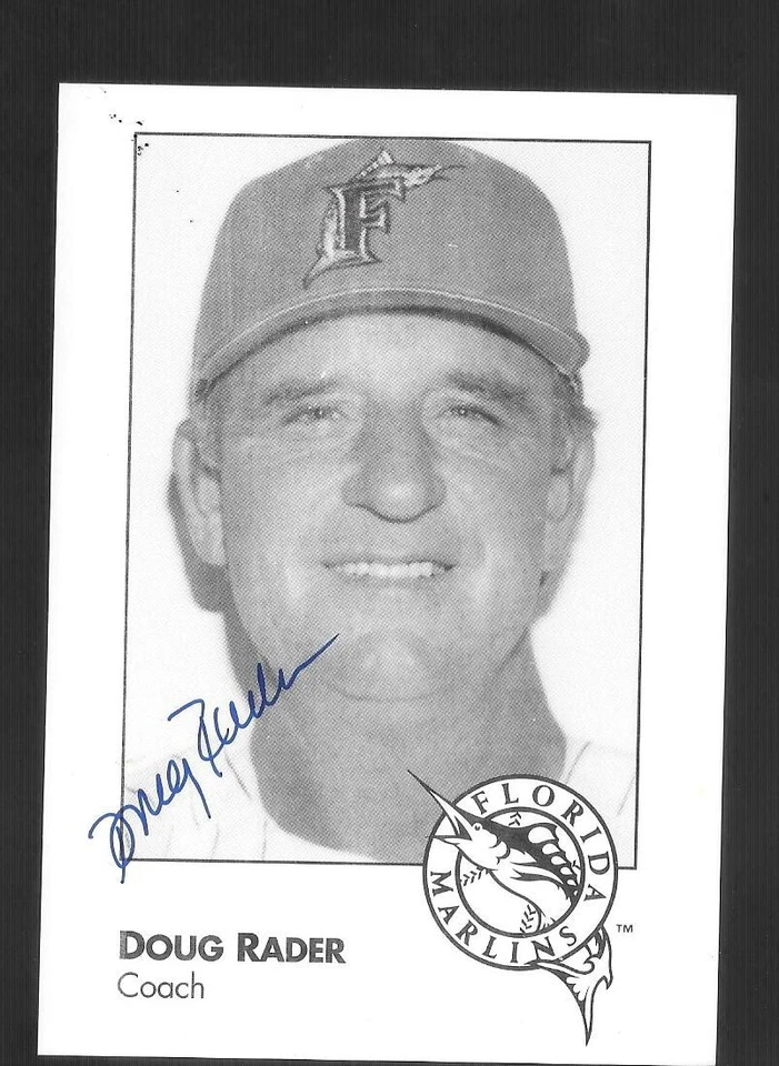 DOUG RADER SIGNED FLORIDA MARLINS COACH CARD - Image 1 of 1